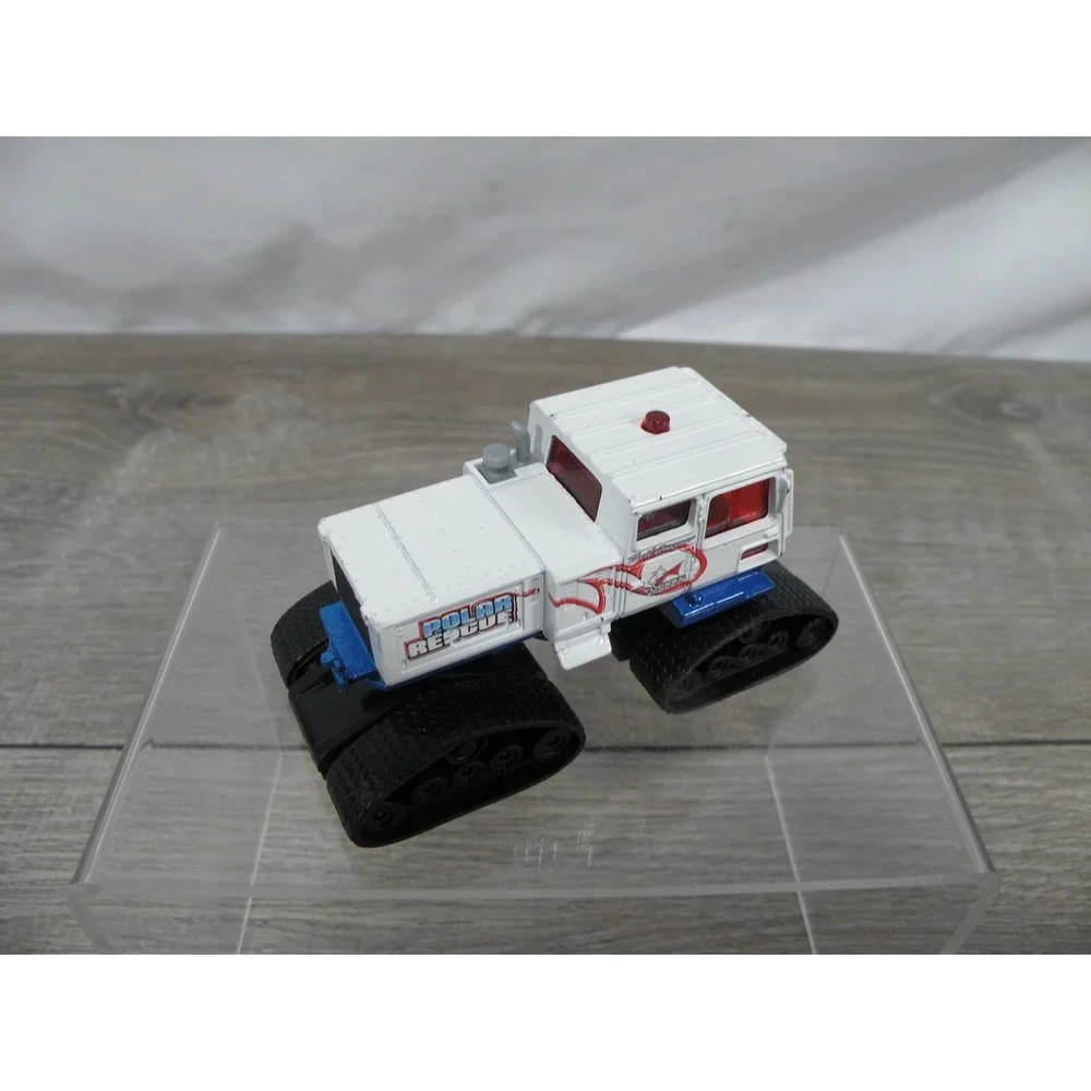 Matchbox Polar Rescue Snowcat Tracked Vehicle Diecast Toy White Blue Black